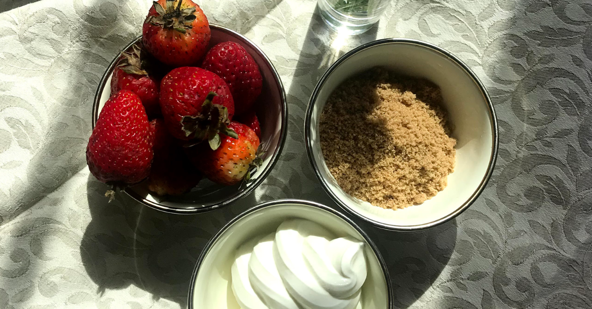 1-2-3 - Strawberries, brown sugar, and sour cream