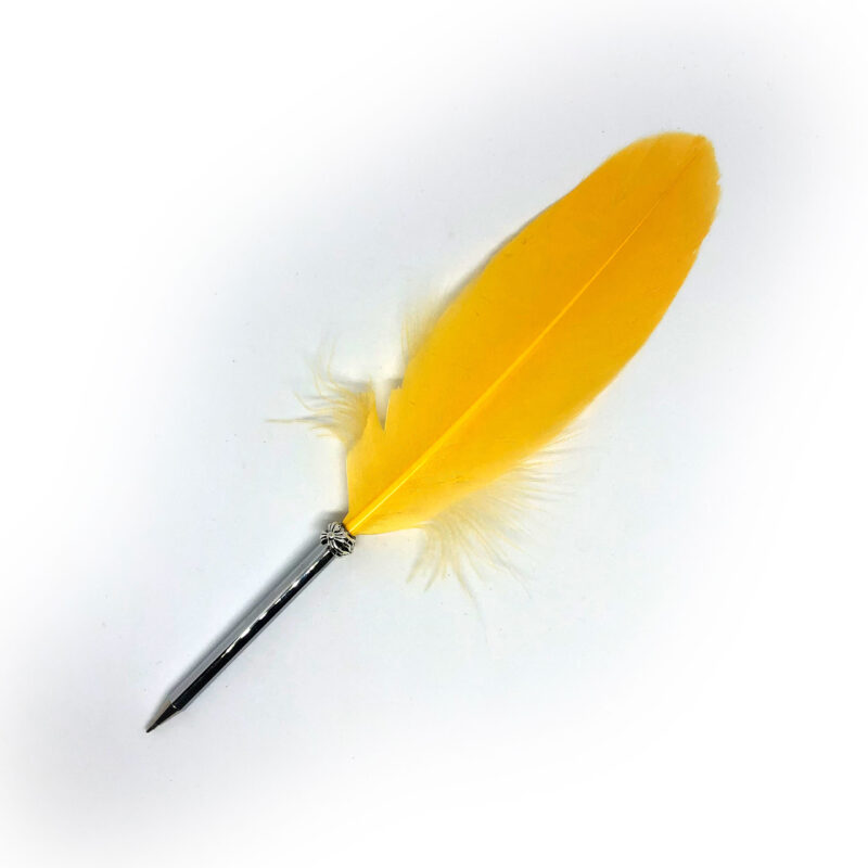Yellow - Feather Quill Ballpoint Pen