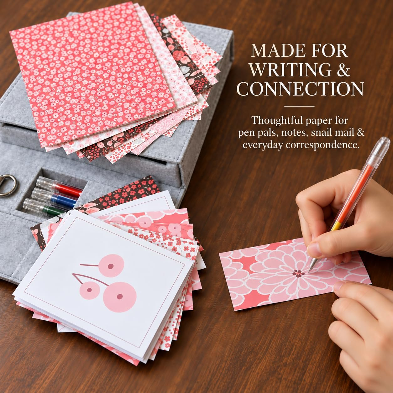 Flower Toss floral stationery for pen pals, notes, snail mail and everyday correspondence