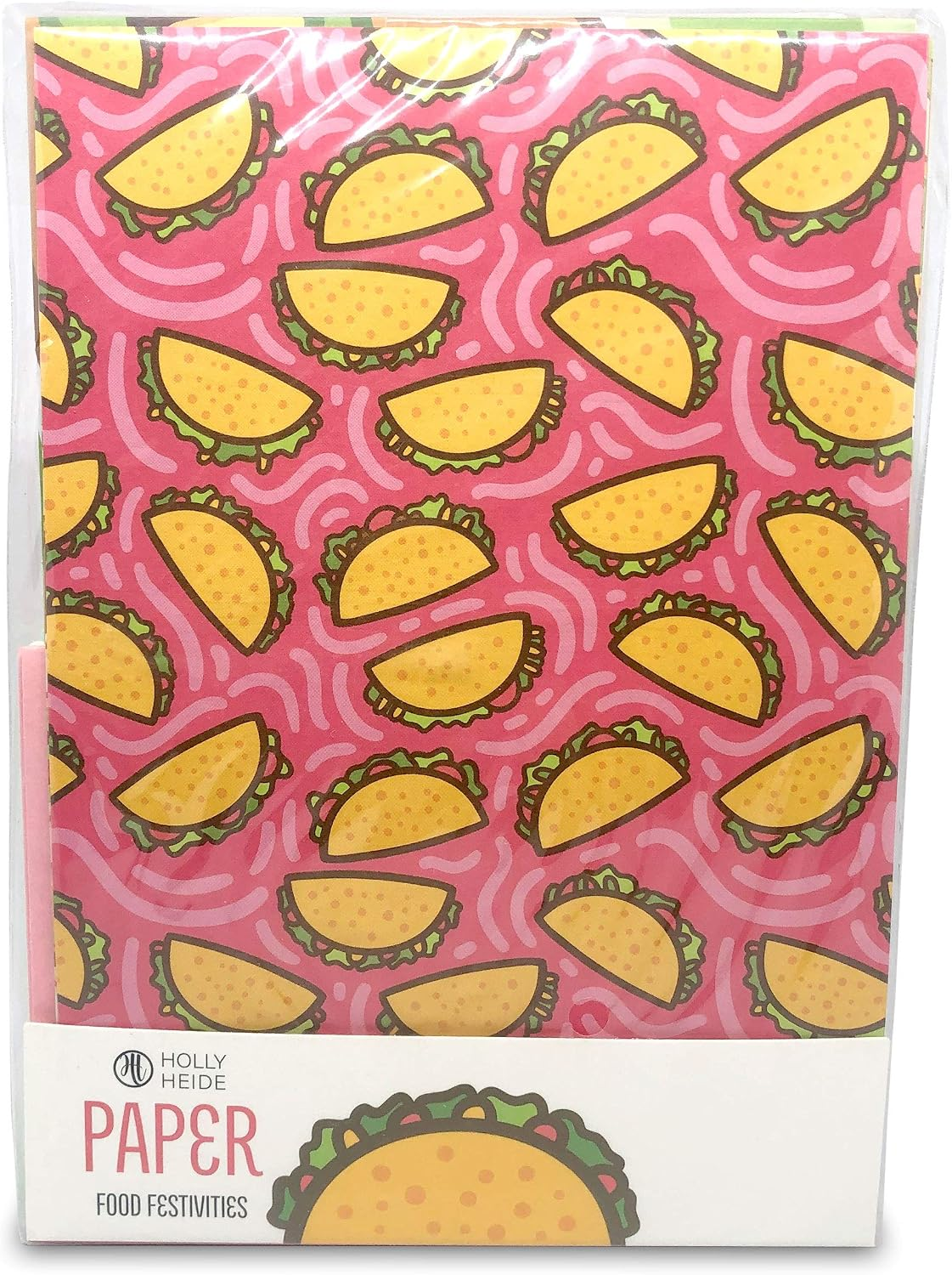 Food Festivities Paper Pack packaged stationery set with taco-themed writing paper