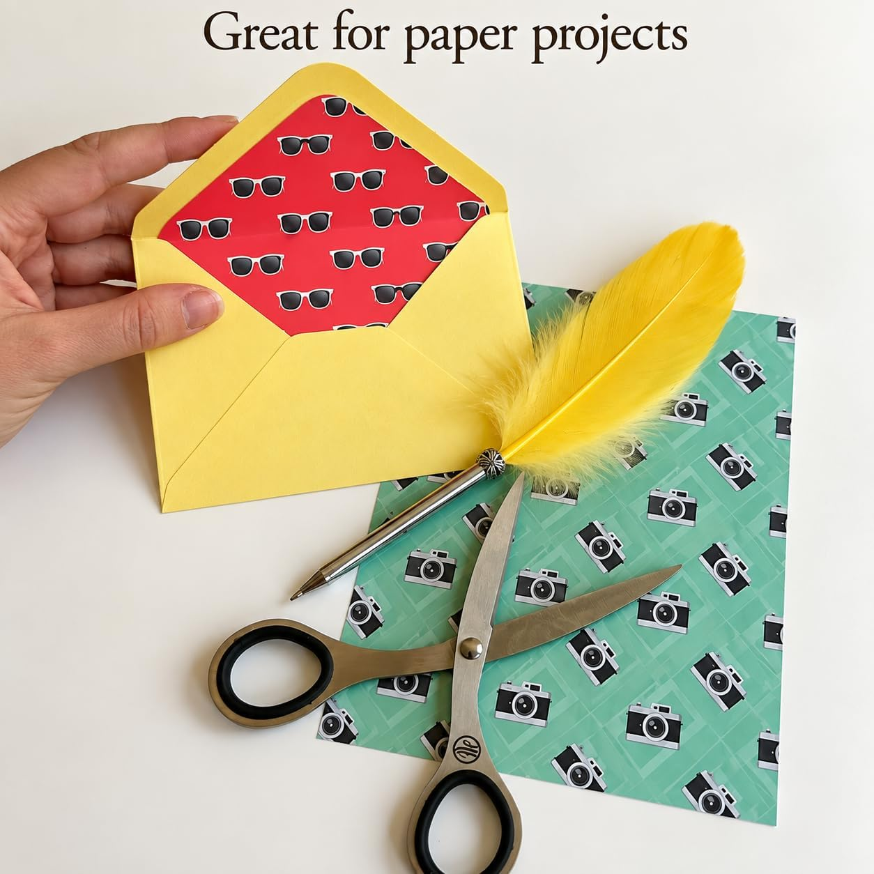 Vacation stationery with travel-themed paper and envelope for creative paper projects and journaling