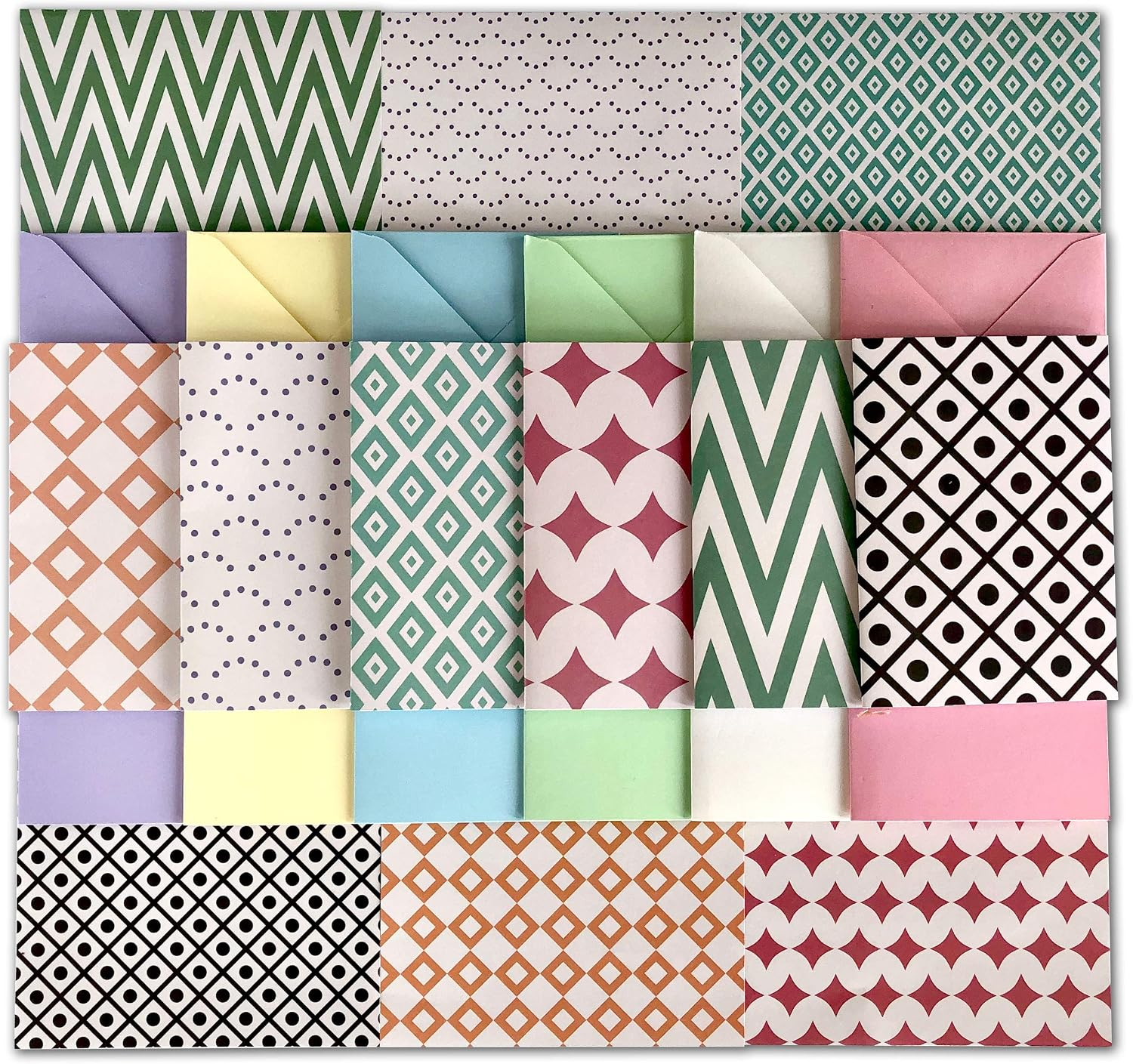 Vintage Marks Paper Pack collection with geometric writing paper, note cards and coordinating envelopes