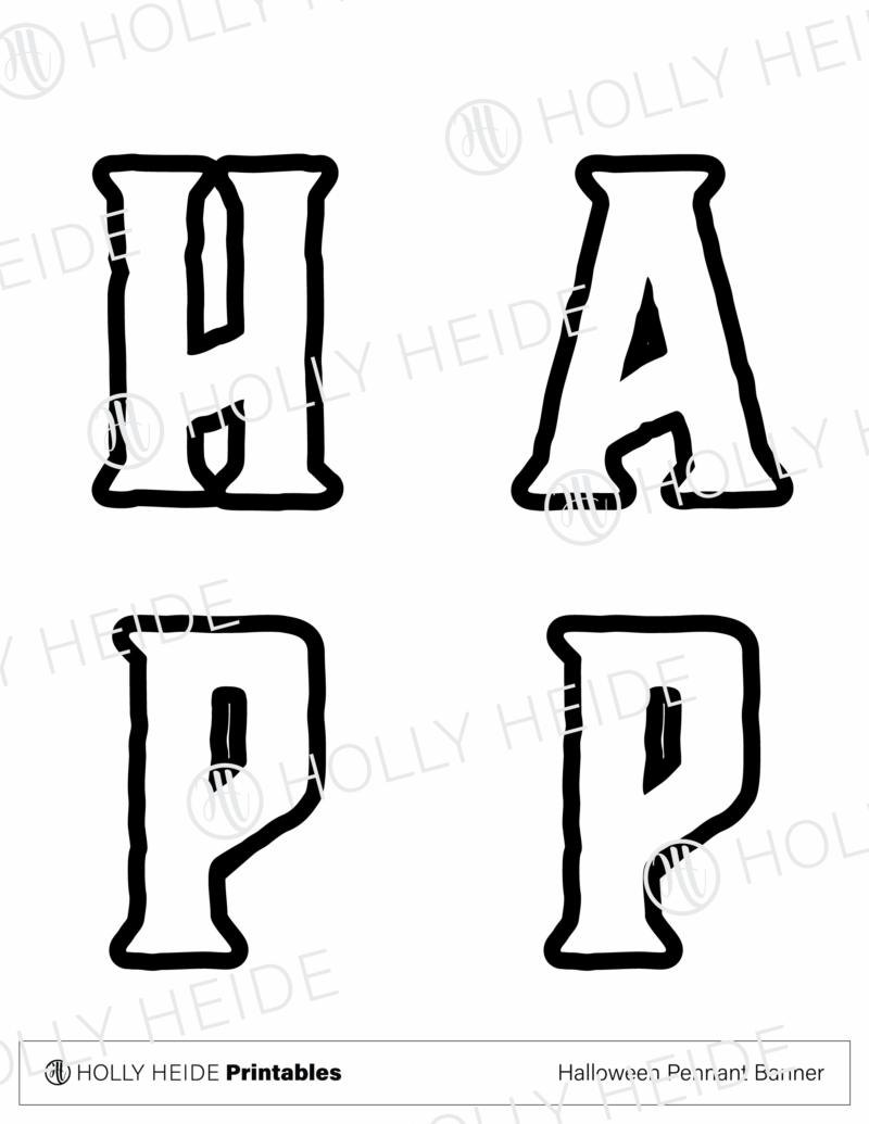 Halloween Pennant Banner Printable Letters 1