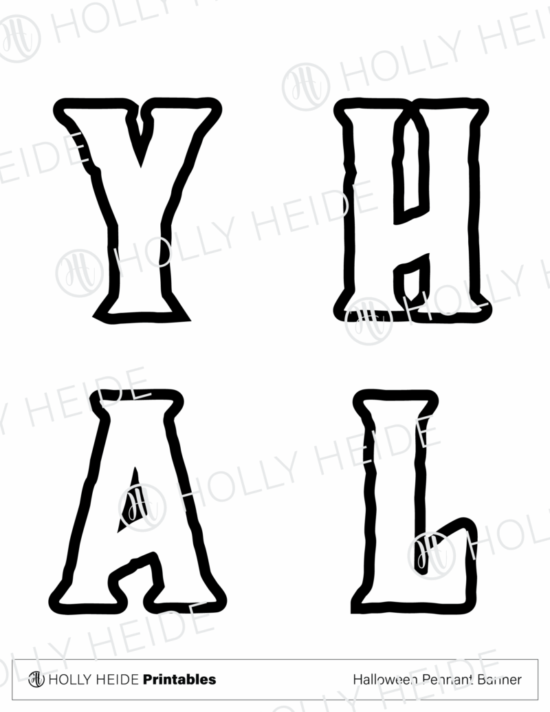 Halloween Pennant Banner Printable Letters 2