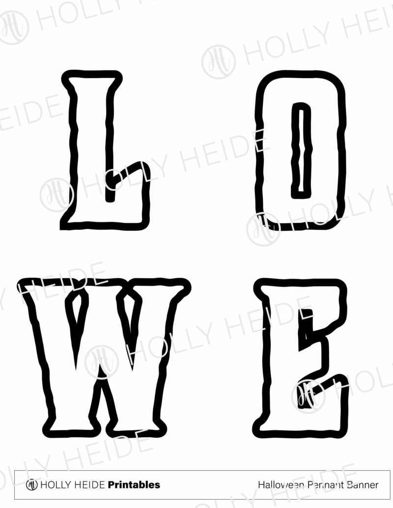Halloween Pennant Banner Printable Letters 3
