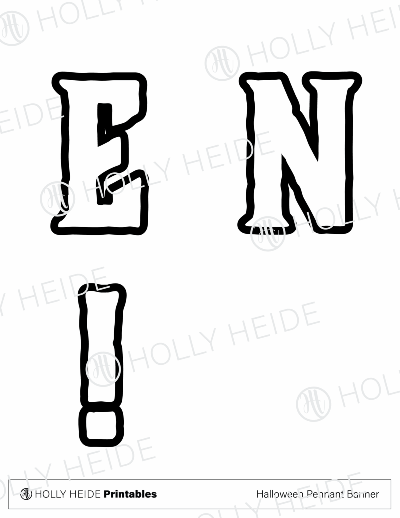 Halloween Pennant Banner Printable Letters 4