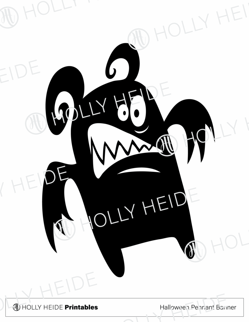 Halloween Pennant Banner Printable Monster 1
