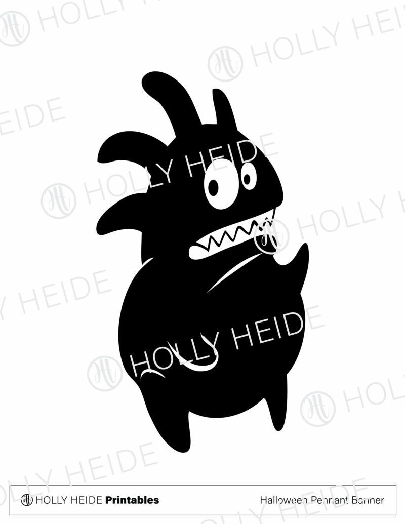 Halloween Pennant Banner Printable Monster 2