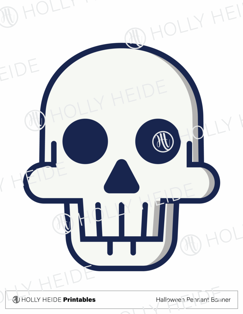 Halloween Pennant Banner Printable Skull