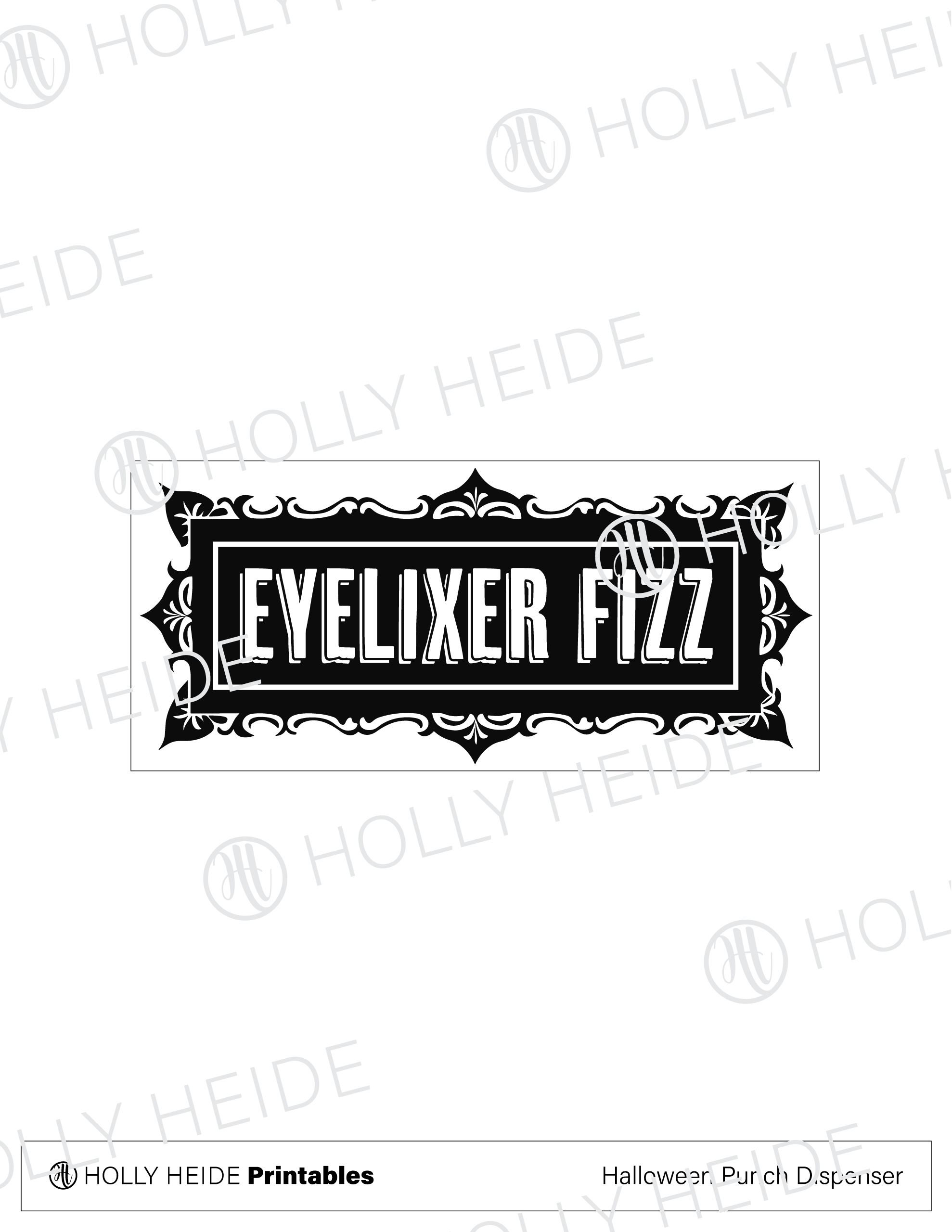 Halloween Punch Dispenser Printable Label