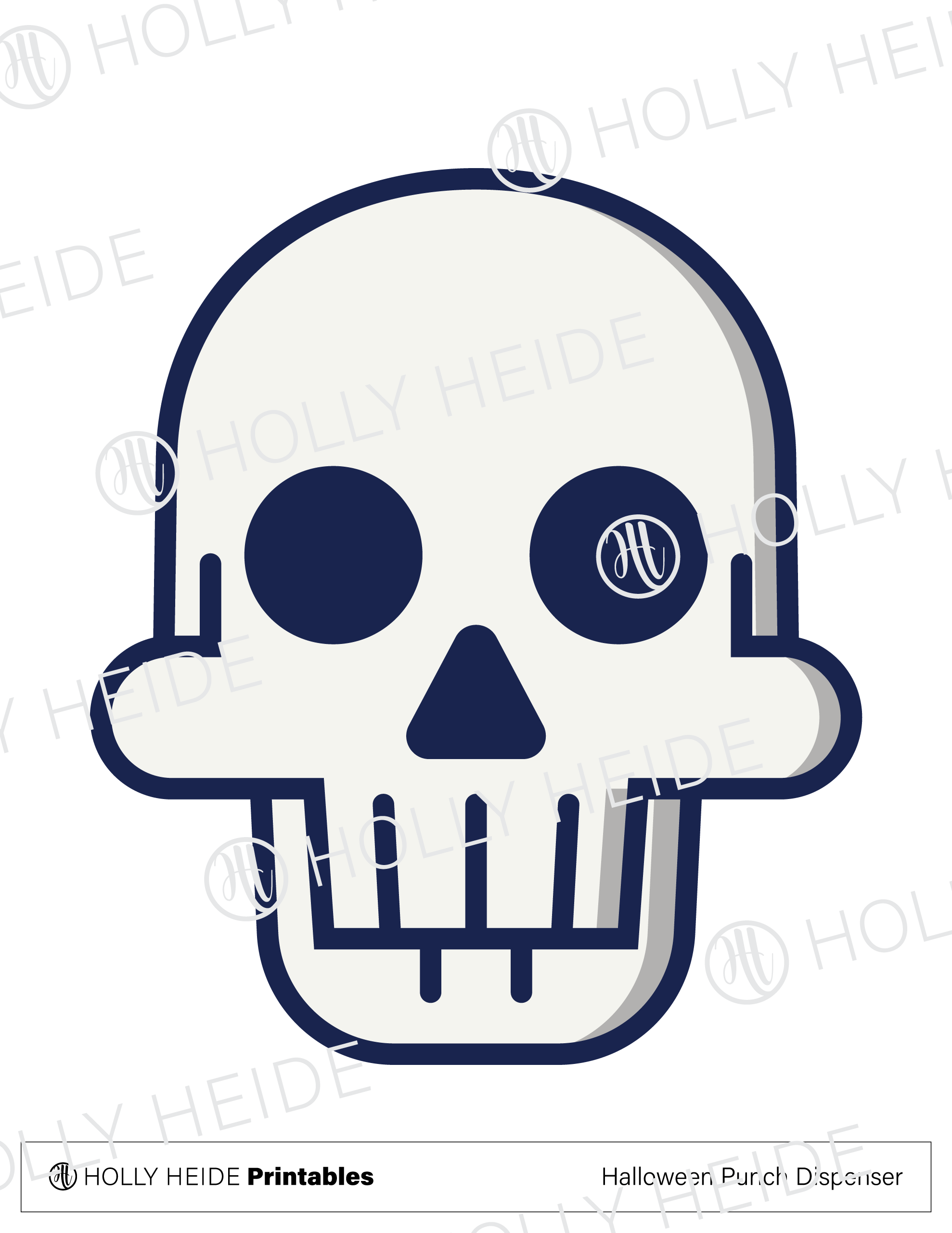 Halloween Punch Dispenser Printable Skull