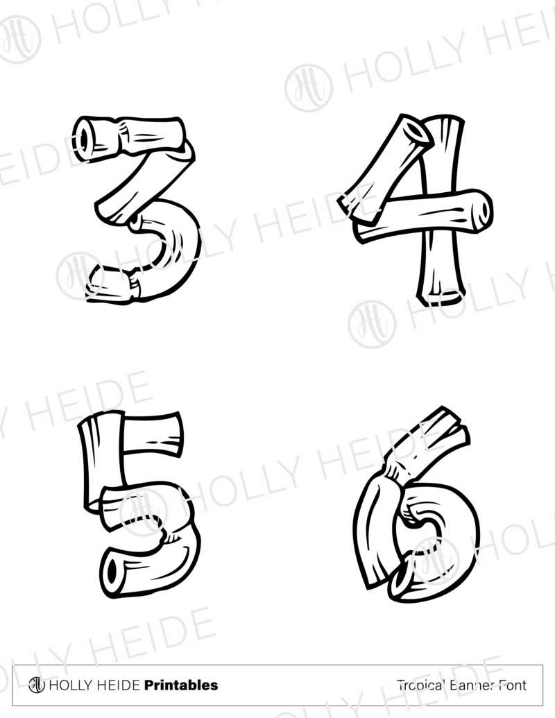 Tropical Banner Font Printable 3-6